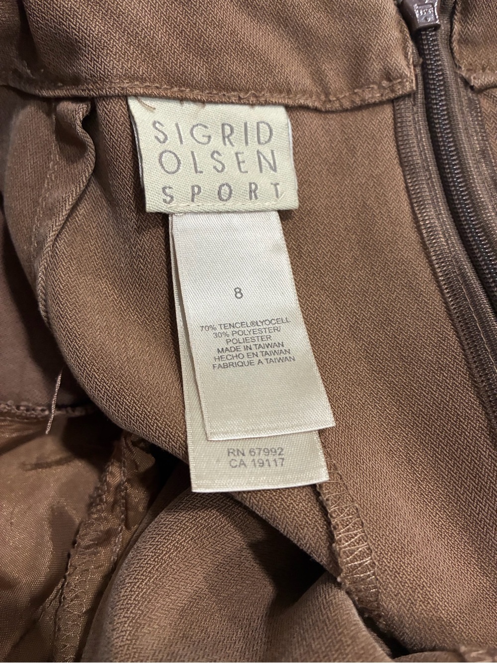 Sigrid Olsen Brown Maxi Skirt pockets - Picture 4 of 6